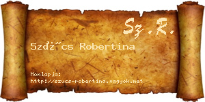 Szűcs Robertina névjegykártya