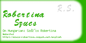 robertina szucs business card